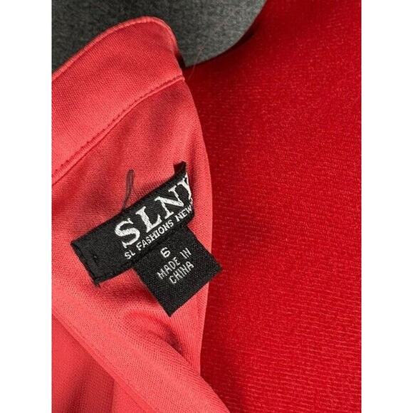 SLNY Womens Sleeveless Layered Chain Neck Beautiful Orange Dress - Size 6 - Picture 5 of 7